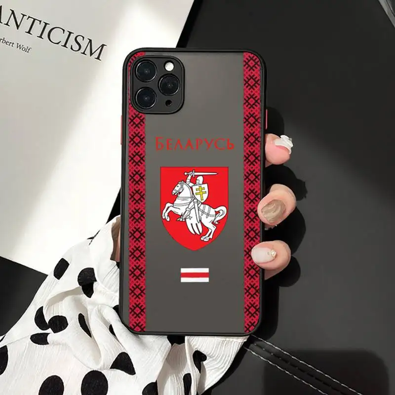

Belarus flag fashion pattern capa Phone Case matte transparent For iphone 7 8 11 12 plus mini x xs xr pro max cover