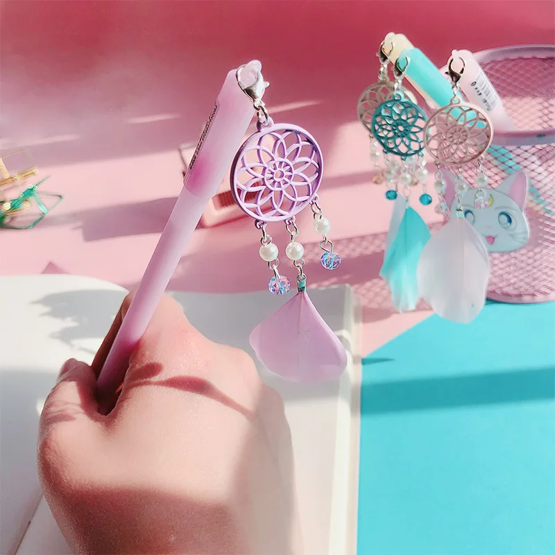 Милый кулон в виде пера гелевые ручки прекрасный студентов пишущих кавайные школьные канцелярские