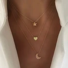 Цепочка YADA золотого цвета с пентаграммой, звездой и луной, подарки и ожерелье для женщин, многослойные ожерелья, массивное ювелирное ожерелье SE200046