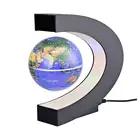 Магнитная левитация плавающая светодиодный карта мира Глобус C-образный свет антигравитационный магнитный шар Рождество День рождения украшение для дома подарок