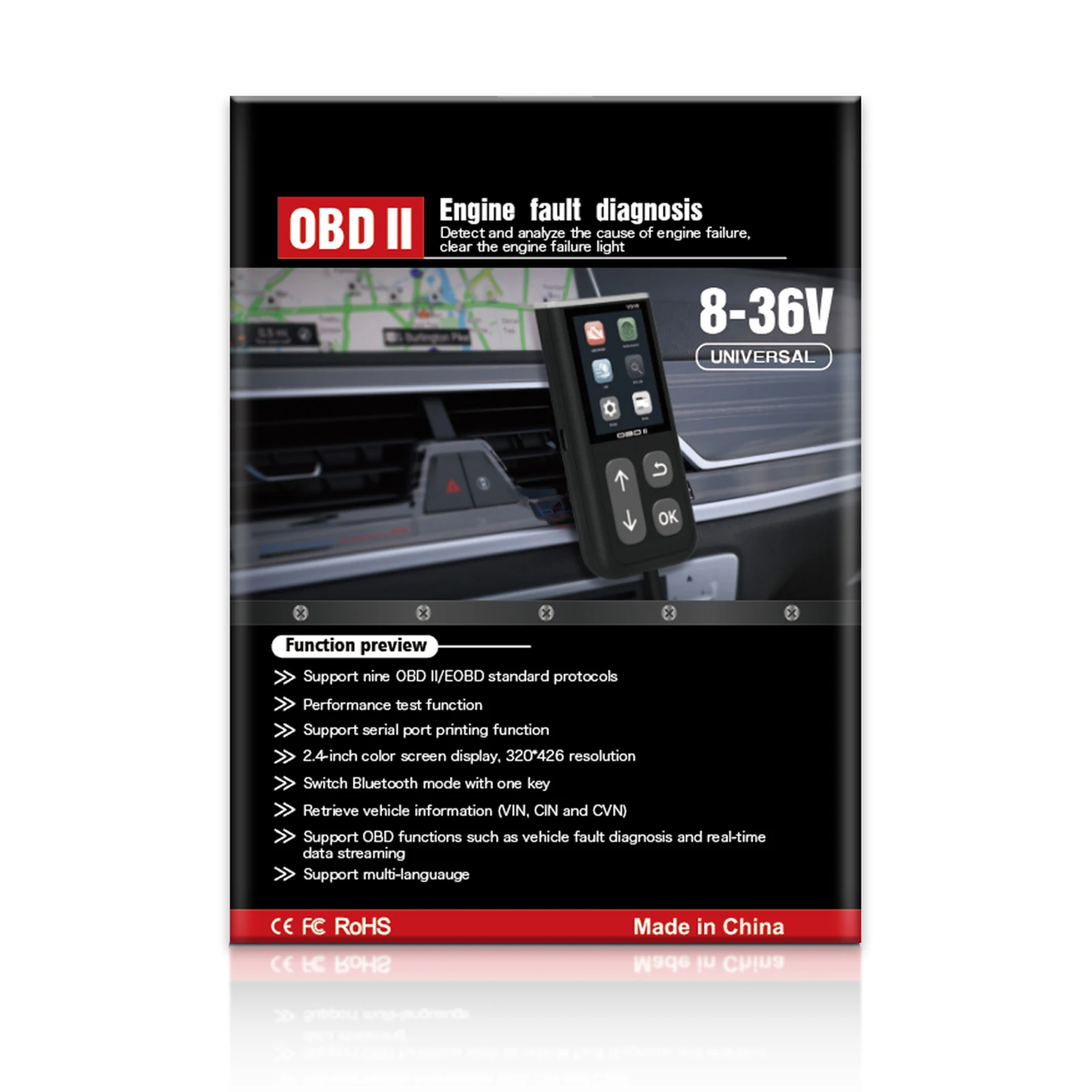 Набор инструментов для диагностики ошибок автомобиля долговечный практичный