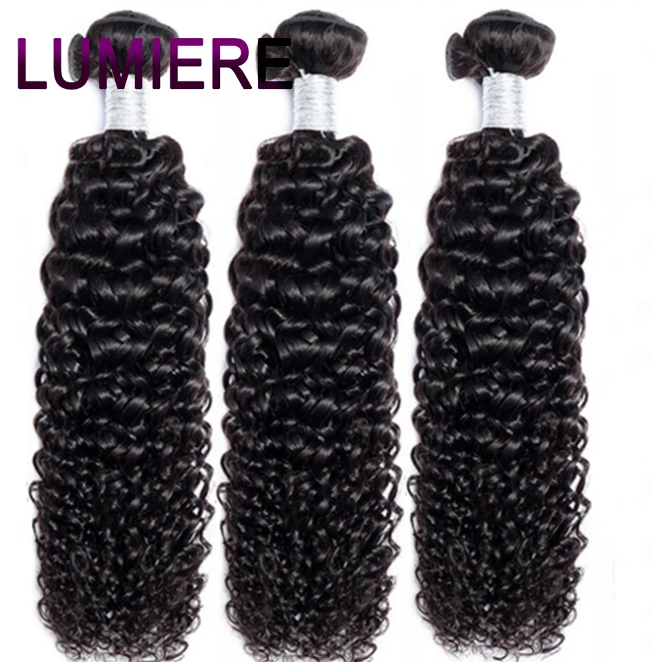 Lumiere кудрявые бразильские волосы волнистые пучки 100% человеческие накладные 4