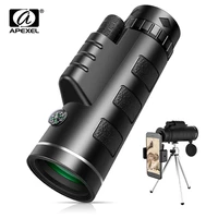 apexel telescope monocular 40x60 hd zoom monocular clear weak night vision pocket telescope with smartphone holder for camping