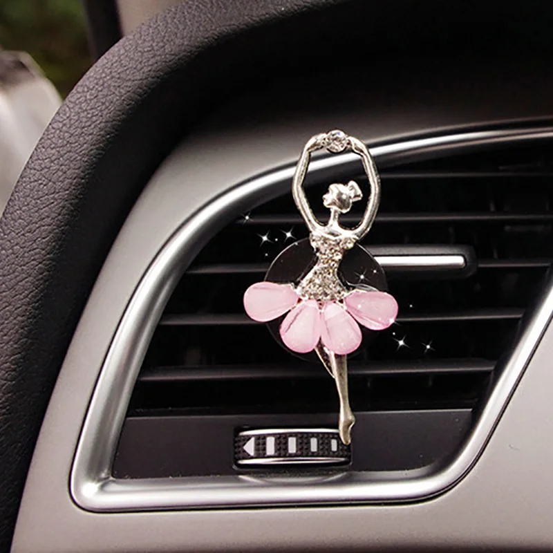 

Cartoon Ballet Girl Car Perfume Clip Air Conditioning Outlet In Addition To Odor Aromatherapy for Women Car Assessoires Bling