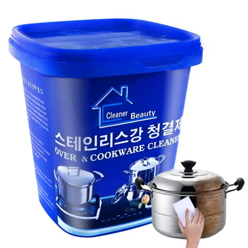 

Powerful Stainless Steel Cookware Cleaning Paste Household Kitchen Cleaner Washing Pot Bottom Scale Strong Cream Detergent Hot