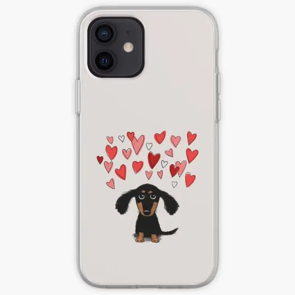 

Cute Dachshund Puppy Dog With Valentine Phone Case for iPhone 6 6S 7 8 Plus 11 12 13 Pro Max Mini 5 5S SE X XS XR Max Photos