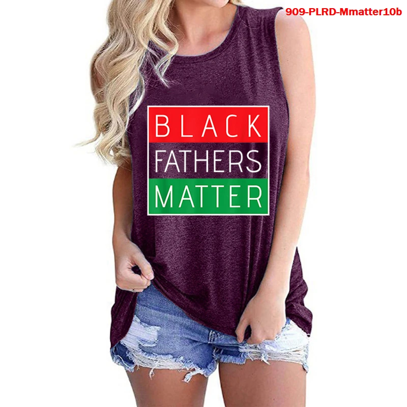 new Black Fathers Matter Letter Print Tank Top Women Harajuku Graphic Sleeveless Loose Vest Tops Streetwear Female T-shirt