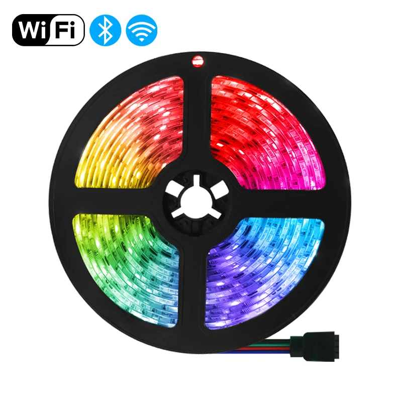 

Waterproof LED Strip Lights WiFi Bluetooth Luces LED RGB5050 SMD2835 Flexible Tape Diode DC12V 5M10M15M Remote Control Lighting