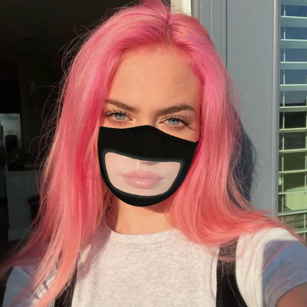 Воздухопроницаемая маска для лица с прозрачным окошком видимым выражением