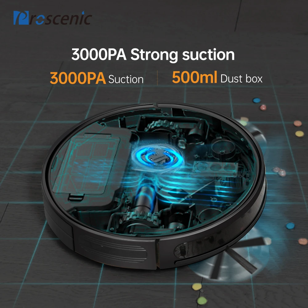 Proscenic 850T робот пылесос Vboost Технология 3000Pa большой всасывания 2 в 1 для очистки