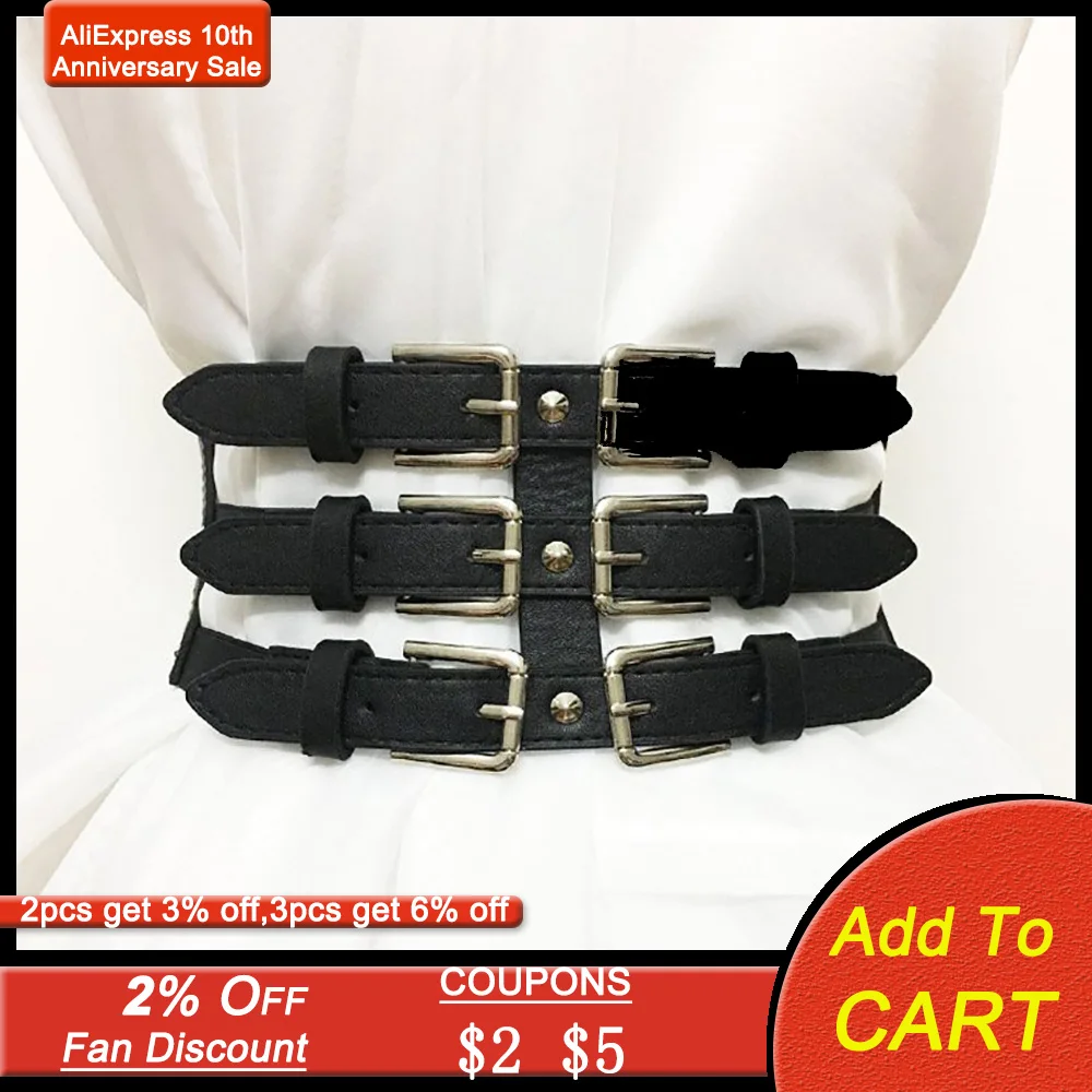Женские пояса из ПУ в стиле панк повседневные с заклепками хип-хоп | Аксессуары