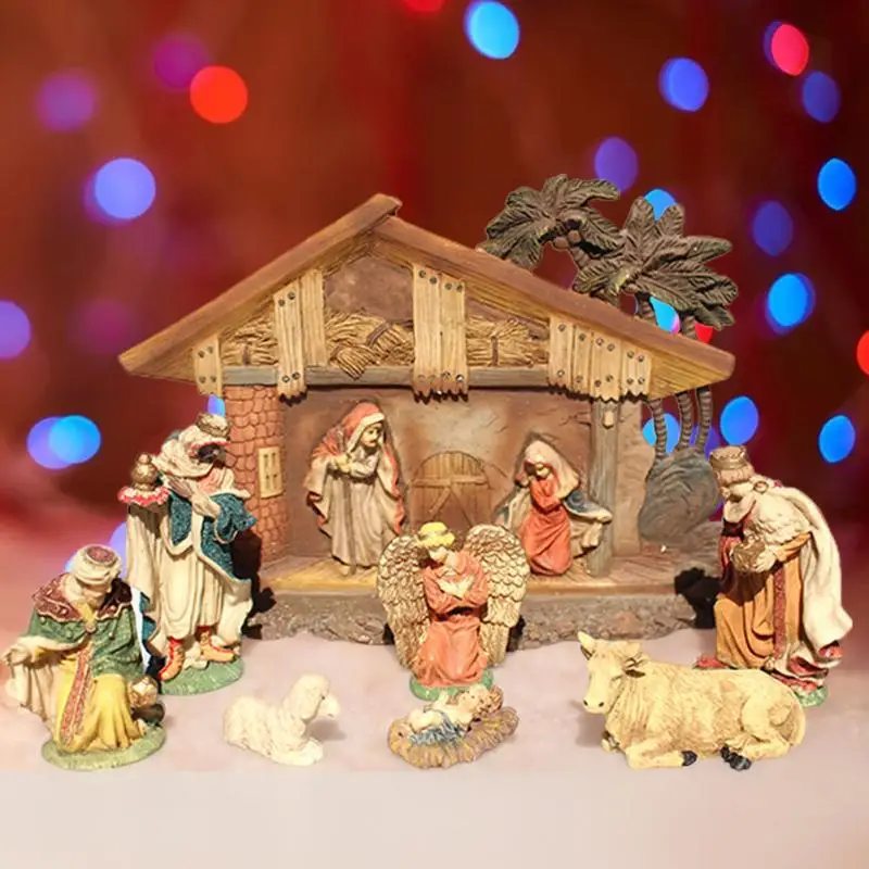 

Набор из 8 предметов, Рождественская кормушка, группа Иисуса, день рождения, церковь, домашние предметы интерьера, рождественские подарки, п...