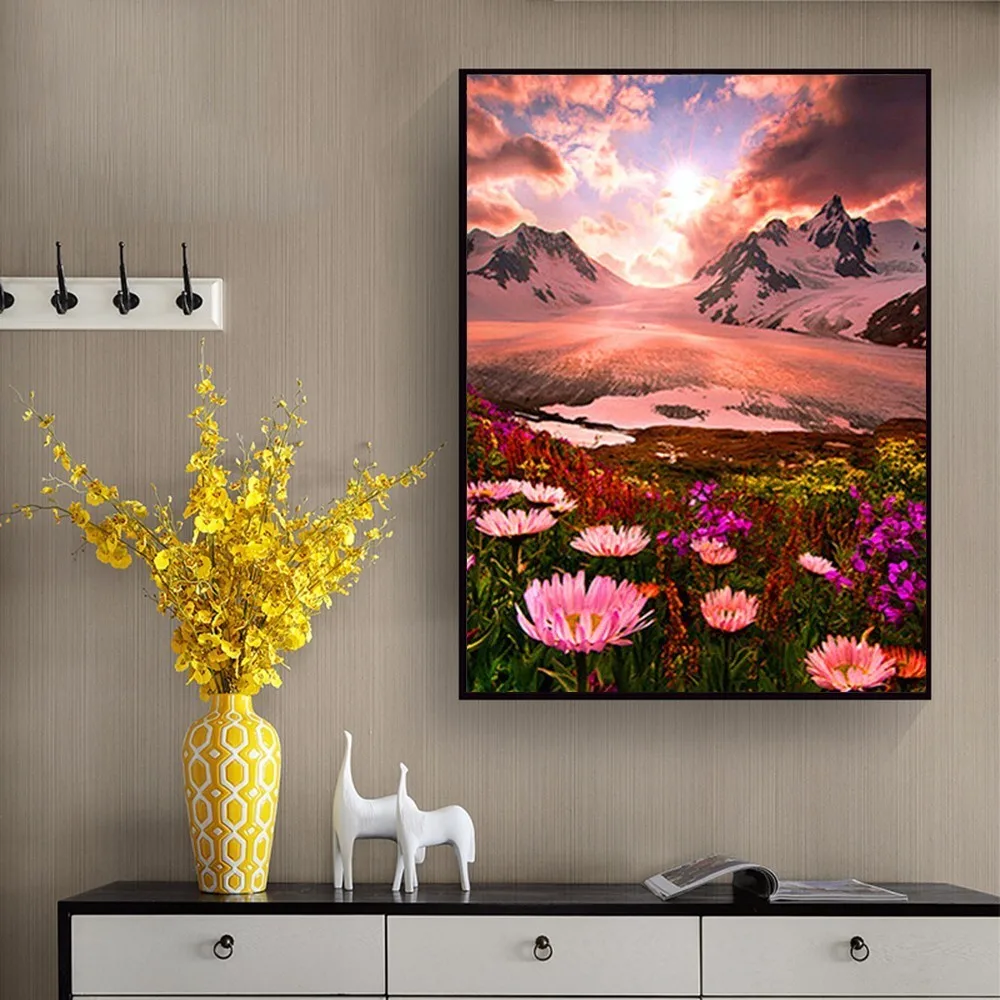 Алмазная вышивка 5D &quotцветы&quot крестиком картина из страз &quotсделай сам&quot