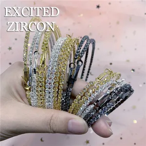 Fashion New Round Circle Earrings Big Hoop Earrings Shiny Zircon Delicate Crystal Earrings Girl Party Accessories