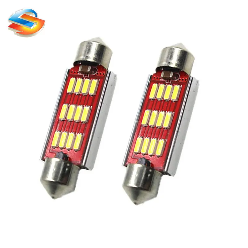 4 шт. 31 мм/36 мм/39 мм/41 мм 4014 12SMD гирлянда купольная Светодиодная лампа для