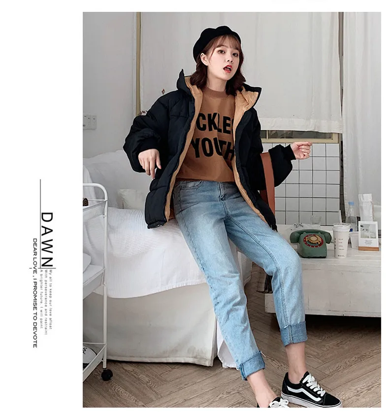 RUGOD Korean solid cotton women coat Fashion Plus Size Down Jacket Auturm winter Thicken Warm Cotton outwear parka overcoat