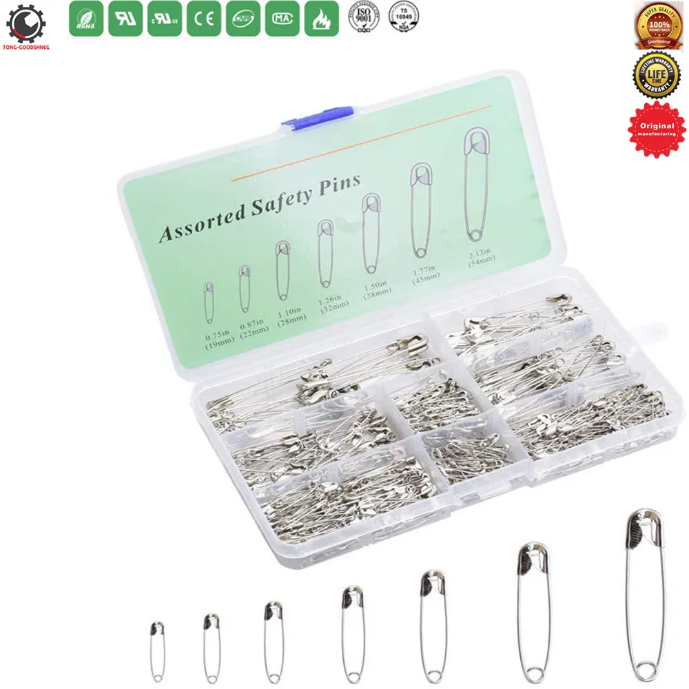Прочные большие безопасные булавки в ассортименте, маленькие булавки Размером 19-54 мм для домашнего и офисного использования, булавки для шитья ювелирных изделий, булавки для юбки