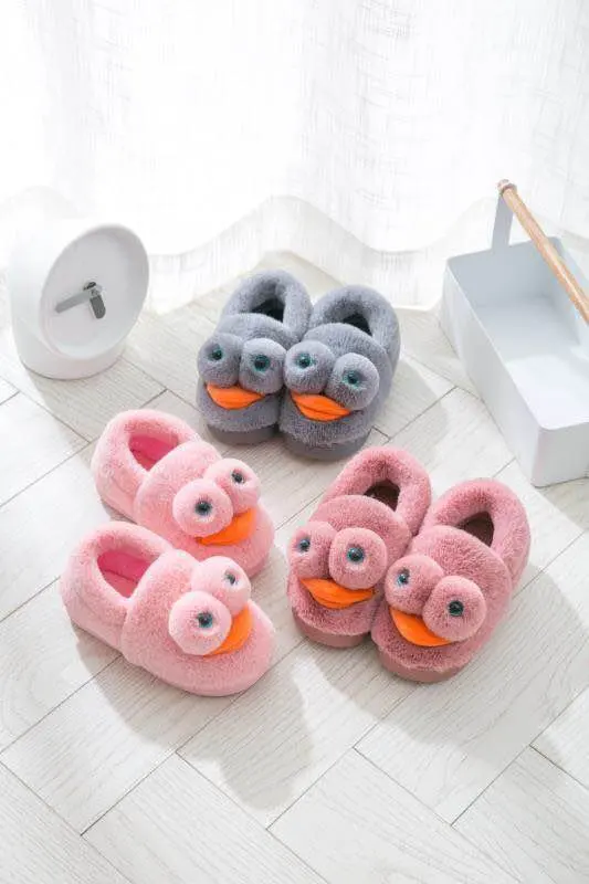 #805-cute duck plush slippers/ home indoor shoes in winter suitable for mid-kids |
