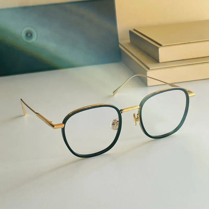 

Fashion Brand Designer Men Women Round Metal Myopia Reading Eyeglasses Frames Blacksuito Lady Optical Prescription Eyeglasses