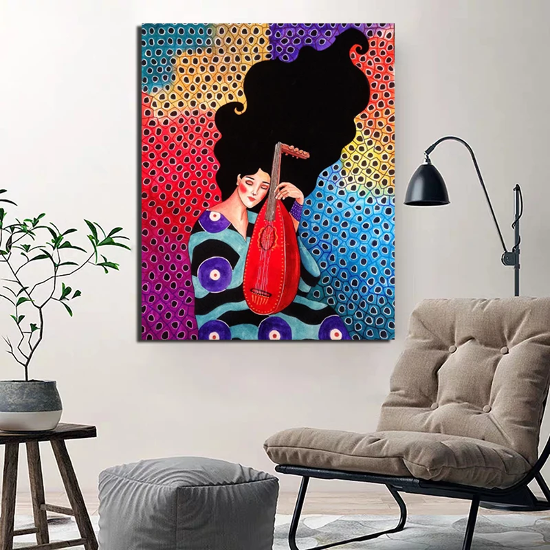 

Wall Art Poster Vintage Music Girl Cuadros Wallpaper Canvas Painting Print Living Room Home Decor Modern Unframed
