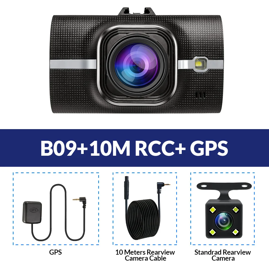 B09-10M RCC-GPS E-ACE Автомобильный видеорегистратор с gps трекером, видеорегистратор Full HD 1080 P, видеорегистратор ADAS LDWS, камера ночного видения, Автомобильный регистратор, видеорегистраторы - Название цвета: B09-10M RCC-GPS