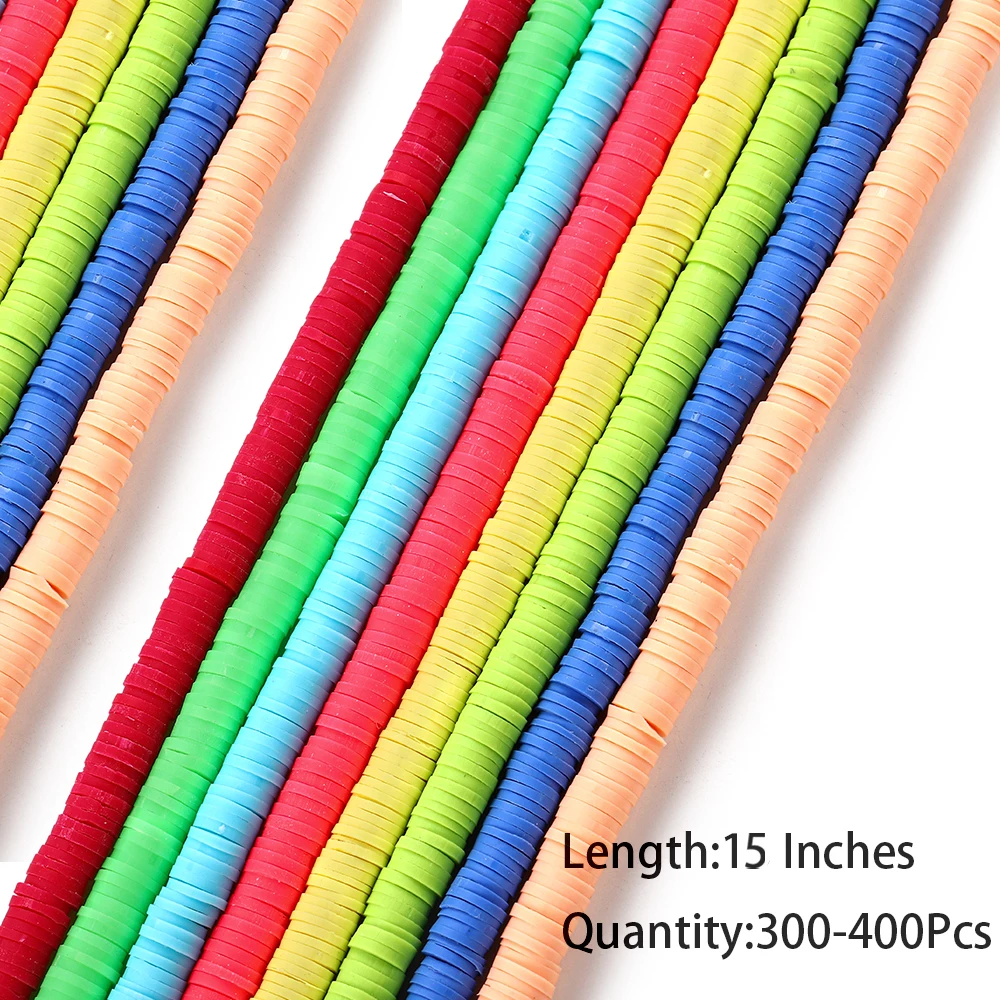 Бусины из мягкой глины полимерный диск 4-8 мм Плоские Круглые разноцветные бусины