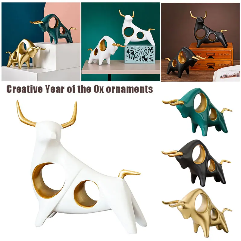 

2021 Chinese Zodiac Year of the Ox Resin Craft Home Decorations Happy New Year Good Wishes for Friend Family TP-Hot