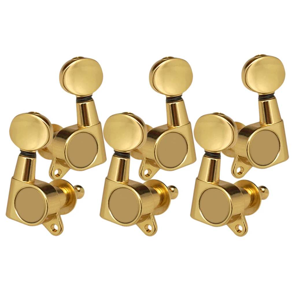 6pcs Tunnel Keys Head Tuning Mechanical 3R3L Retro Zinc Alloy For Electric Guitar - Gold | Спорт и развлечения