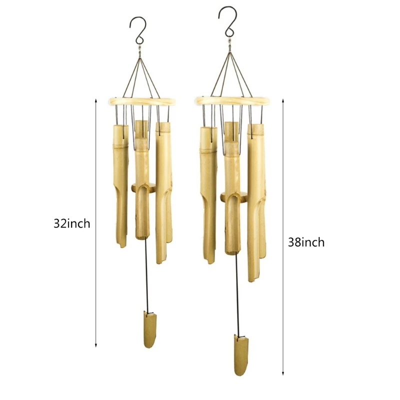 

Natural Bamboo Tube Multi Tubes Wind Chimes for Outside Decoration Tuned Elegant Chimes Decor Soothing Melodic Deep Tones M6CE