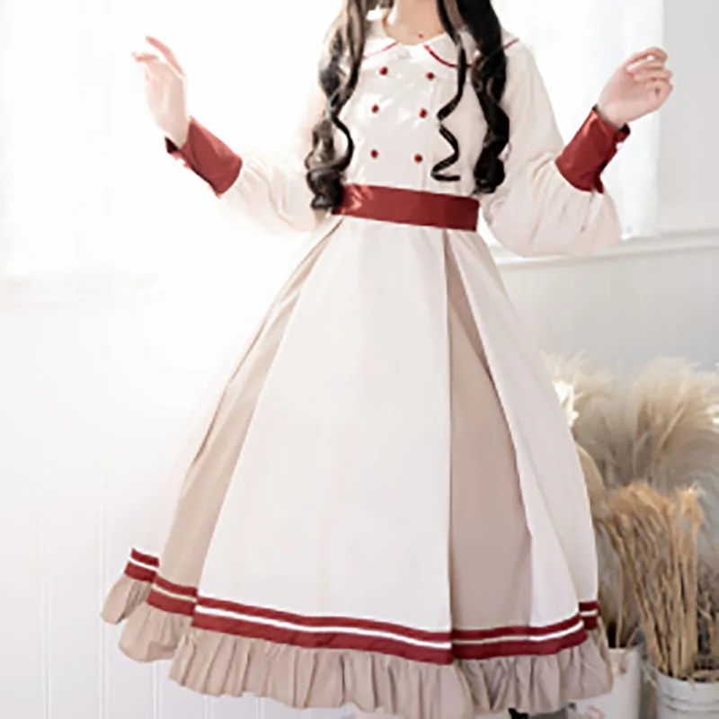

Original Dresses Lolita Vintage Long Dressing Doll Collar Full Sleeve Dress Soft Sister Tea Party Autum Spring Dresses Kwaii