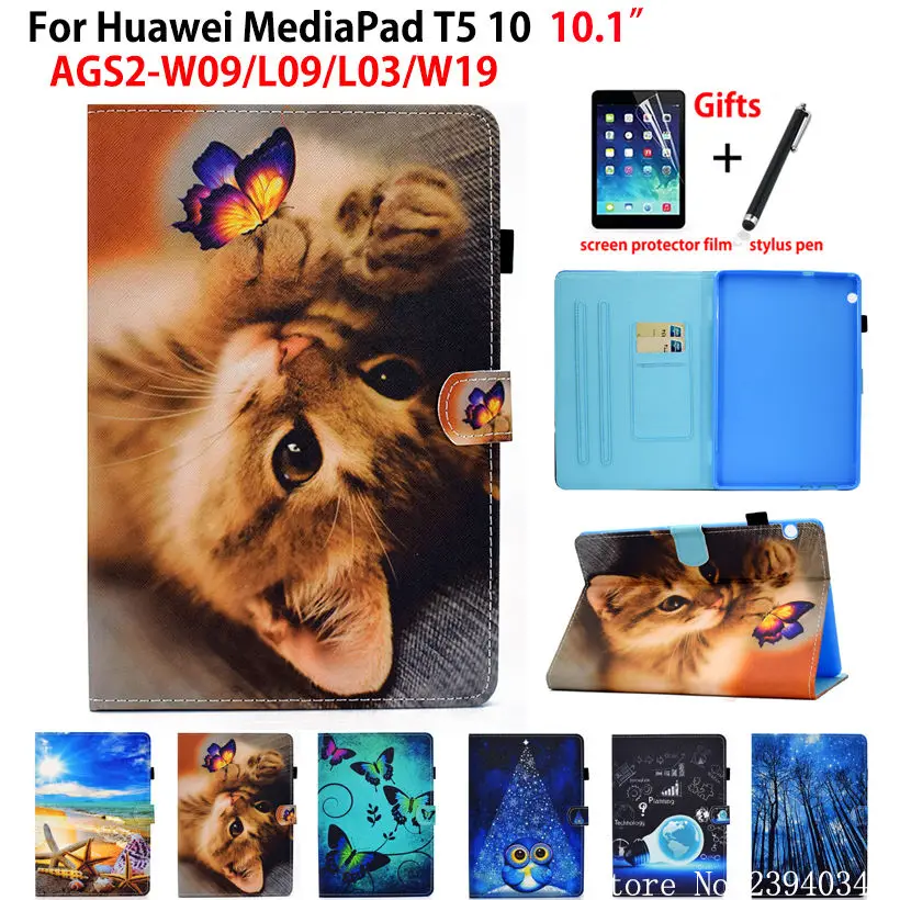 Чехол Funda для Huawei MediaPad T5 10 Женский чехол AGS2 L09 W09 1 дюйма с милым рисунком защитный
