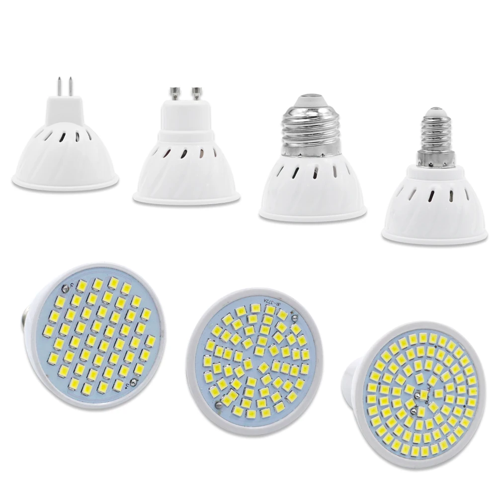 Светодиодная лампа E27 E14 GU10 MR16 SMD2835 48 60 80 220 В 10 шт./лот|Светодиодные лампы и трубки| |
