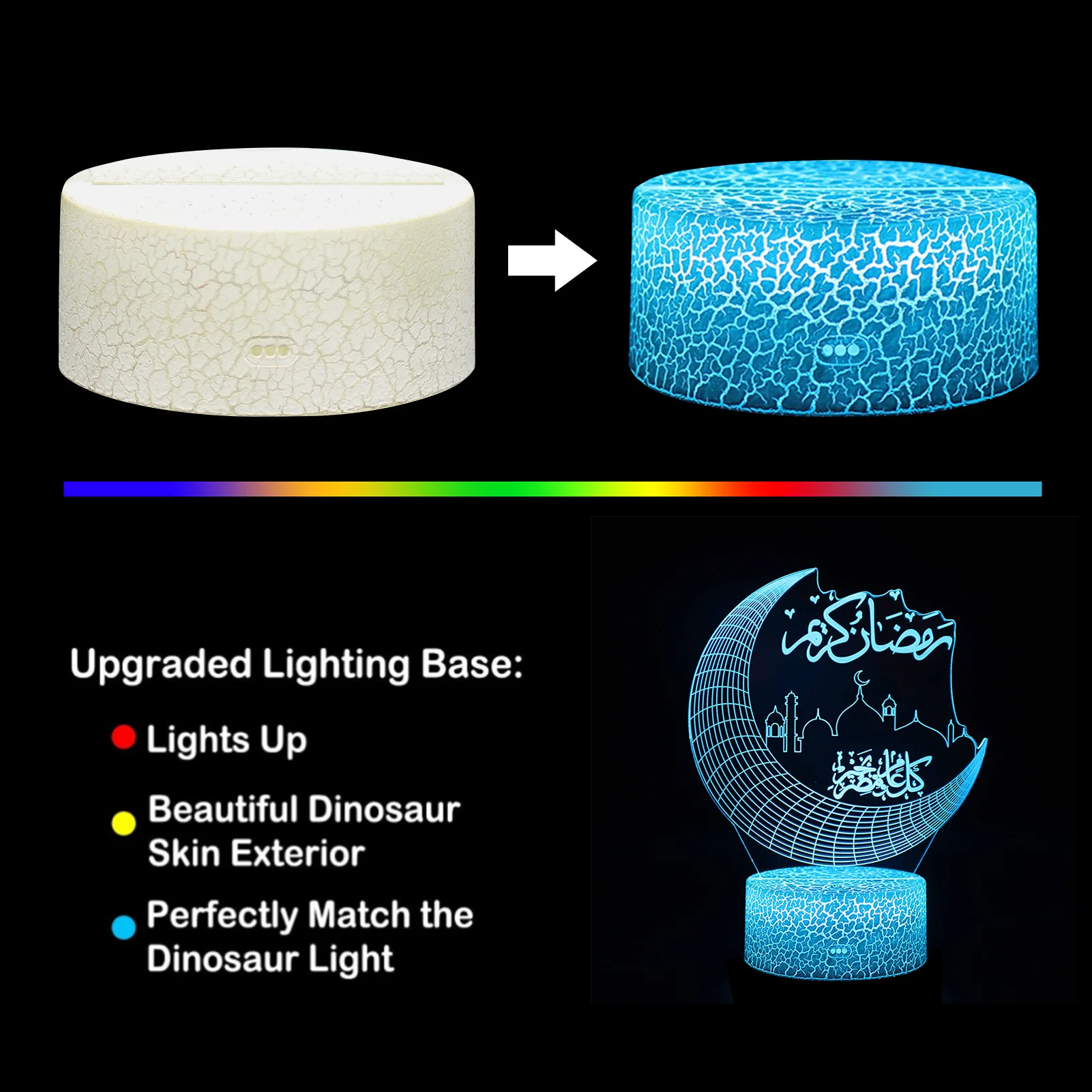 USB-кабель 3 Вт 7 цветов 3D ночной светильник настольная лампа светодиодный