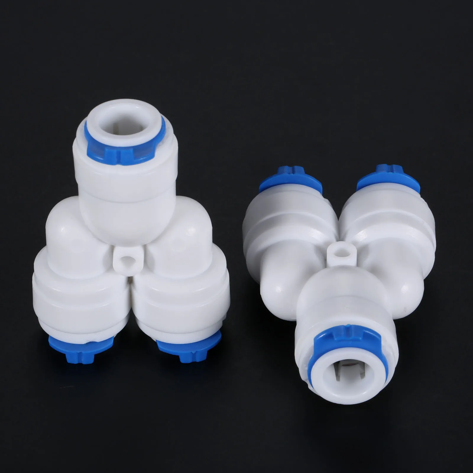 

2Pcs Plastic Coupling Connector Reverse Osmosis System Y Fitting Quick Coupling Equal 3 Way 3/8" OD RO Water Hose Tube