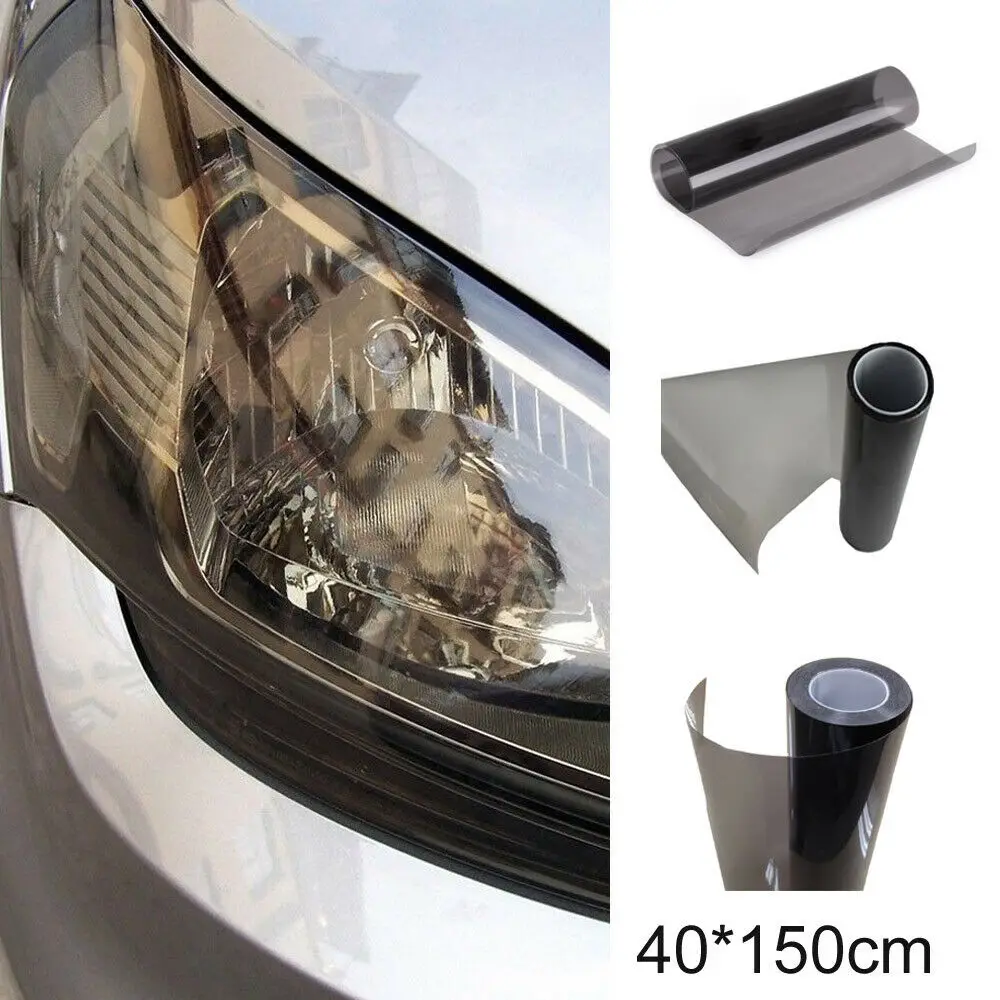 

Car Light Transparent Protector Film Vinyl Wrap Black UV Protection Tint Tail/ Head/Brake/Fog Light Wrap Cover 30x 120cm durable