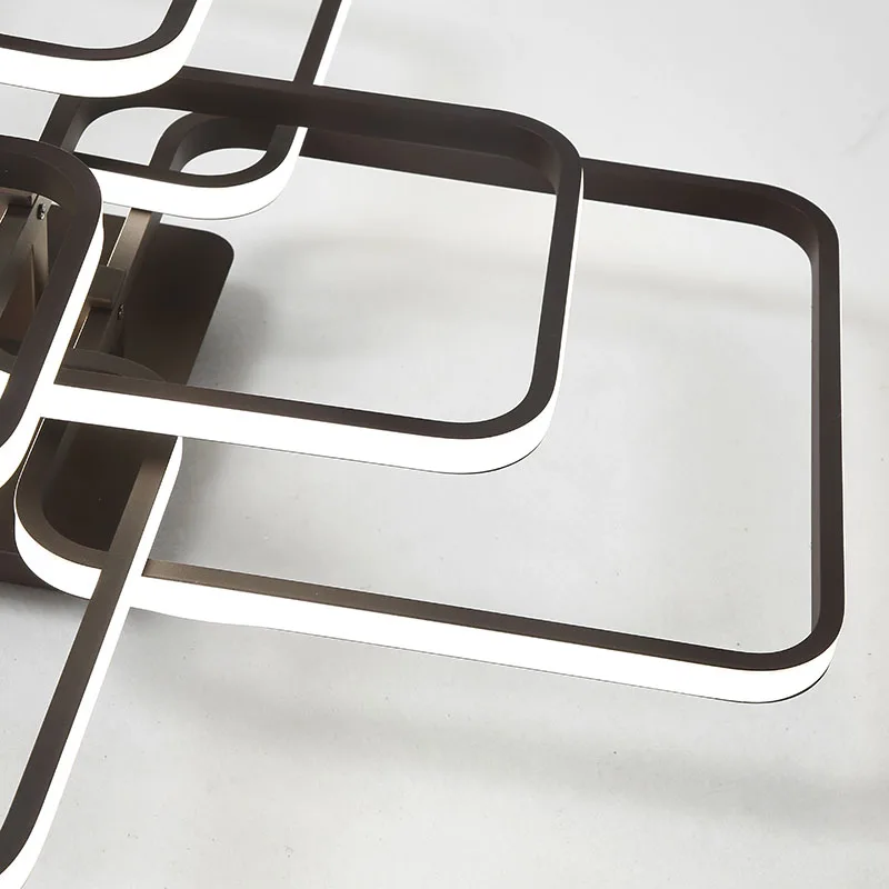 

Home New acrylic modern led chandelier lights for living room bedroom square Indoor White avize Chandeliers Lamp Fixtures