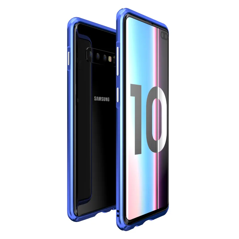 Blue Алюминиевый металлический чехол-бампер для samsung Galaxy S10 чехол тонкий противоударный чехол для телефона чехол для samsung S10 Plus чехол S10Plus S 10 - Цвет: Blue