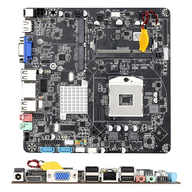 

HM55B PGA988 Desktop PC Mainboard DDR3 SATA II ITX Motherboard for Host/HTPC/Advertising Machine/Radio 8GB USB 2.0