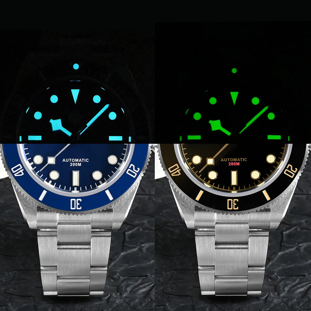 San Martin Luxury Men Watch 40mm Diver BB58 Vintage Automatic Business Wristwatches Female End Links Sapphire 20 Bar Retro Clock images - 6