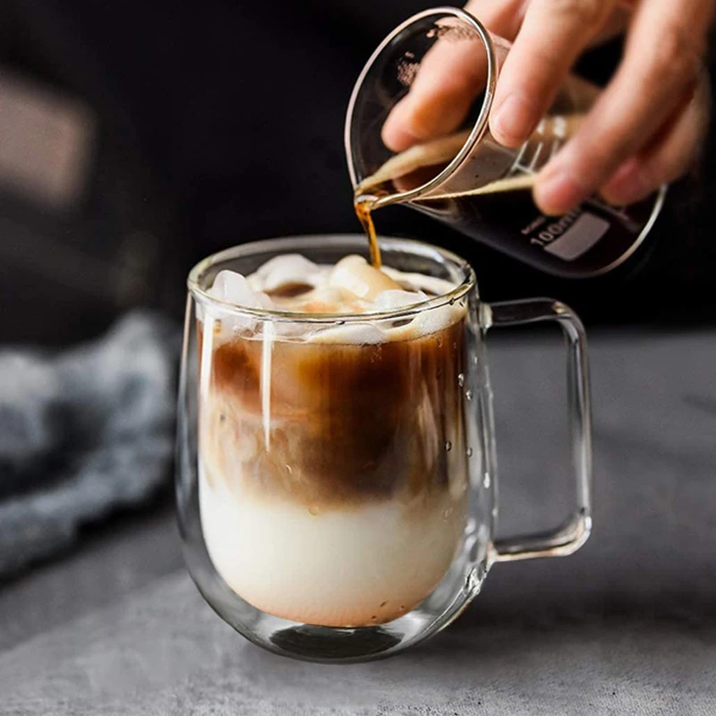 250 мл двойными стенками стаканы для кофе стакан с крышкой термостойкие чашка