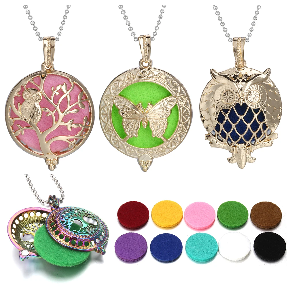 Золото ароматерапия ювелирные изделия Древо жизни арома диффузор Цепочки и