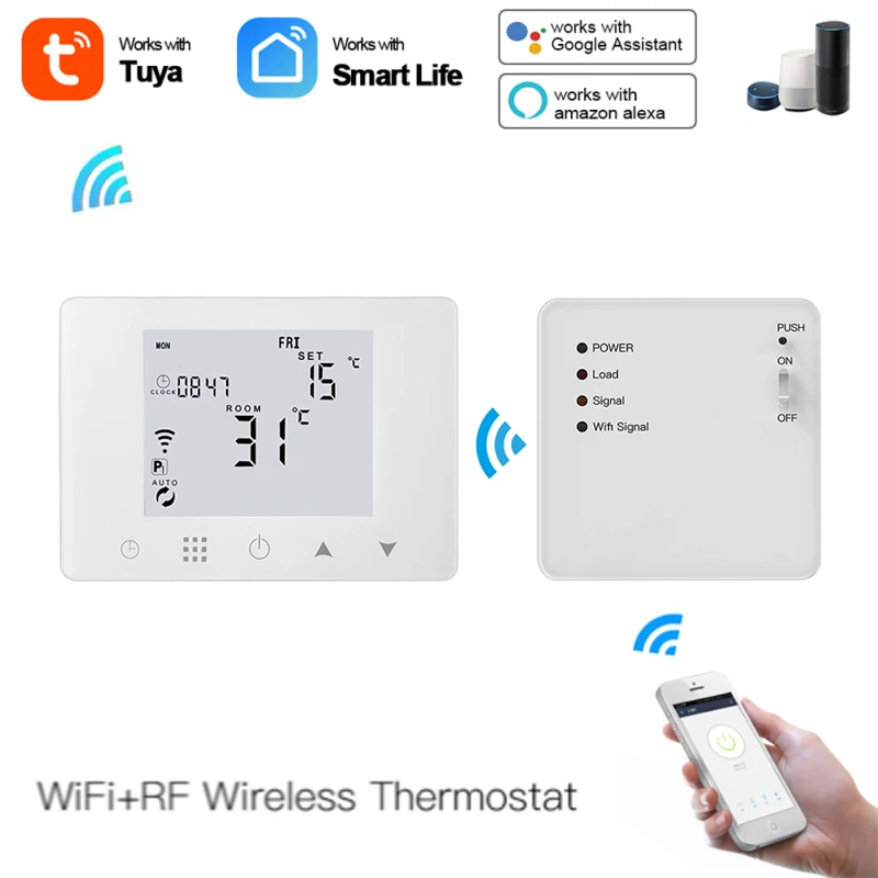 

Смарт-термостат Tuya с Wi-Fi и сенсорным ЖК-дисплеем