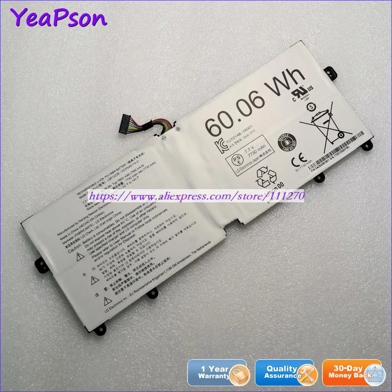 Оригинальный аккумулятор Yeapson LBR1223E 7 В 60.06Wh для ноутбука LG Gram 13Z970 14Z970 15Z970