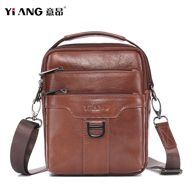 Высококачественная Мужская маленькая сумка-мессенджер из натуральной кожи