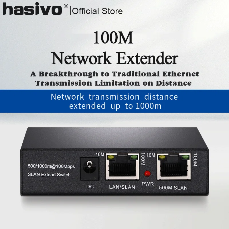Одна пара сетевой коммутатор Ethernet PoE удлинитель 500/1000 м 1 порт 10/100 вход Rj45 выход
