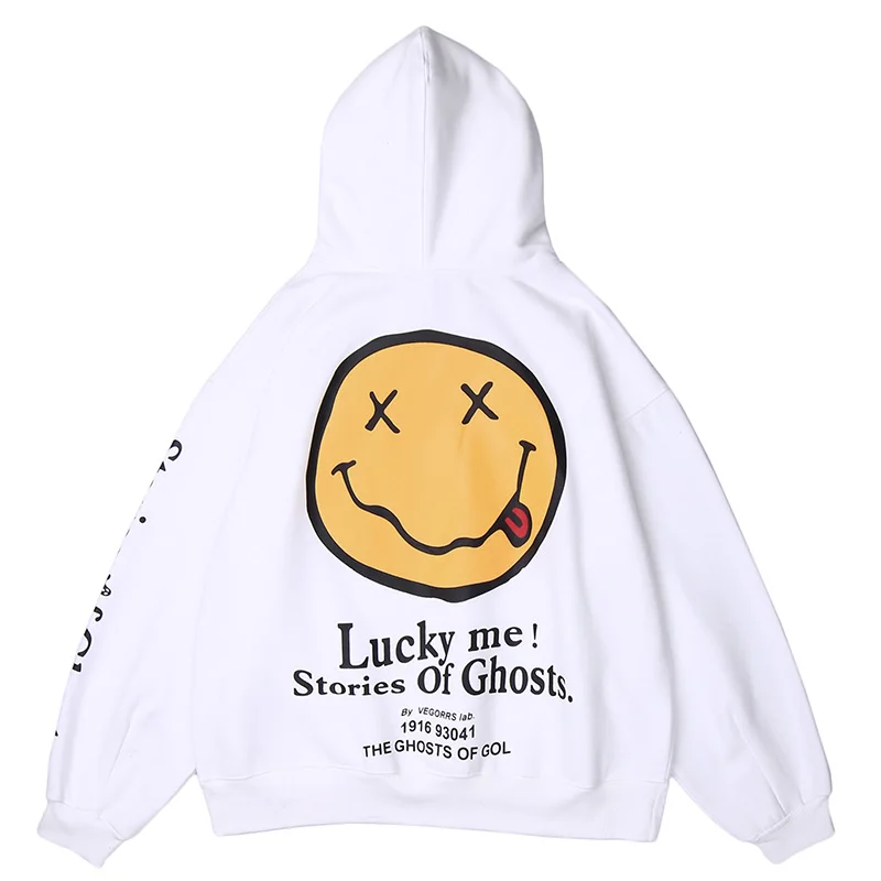 Толстовка мужская с капюшоном и принтом призраков в стиле Харадзюку|Мужские