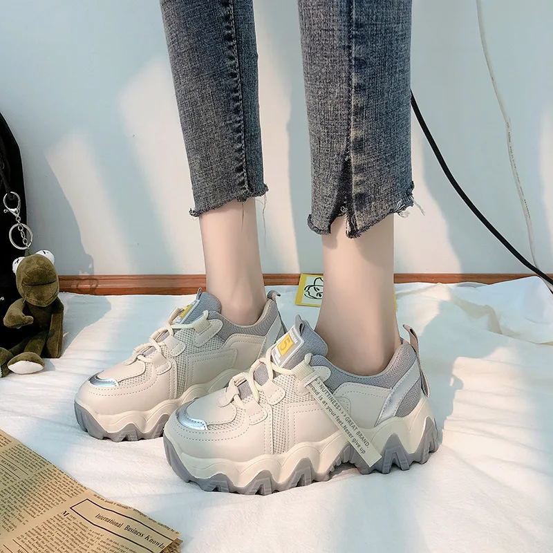 

Women Shoes Women Fashion Casual Lace Up Breathable Sport Running Platform Sneakers Vulcanized Shoes Zapatillas Mujer Jul