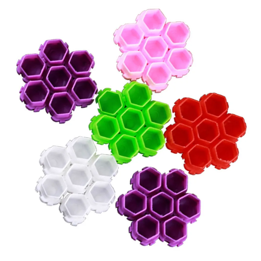 

200pcs Spliceable Honeycomb Color Cup Ink Cup Paint Cup Pigment Cups Ink Cup for Painting Use (White)