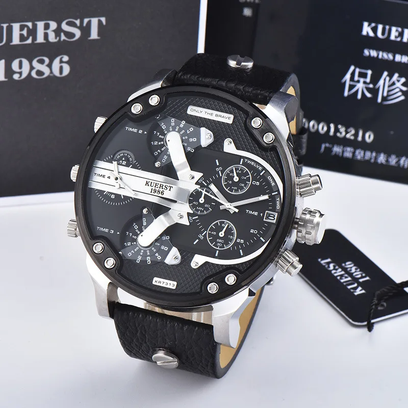 KUERST мужские часы с большим циферблатом Кварцевые спортивные наручные | Наручные