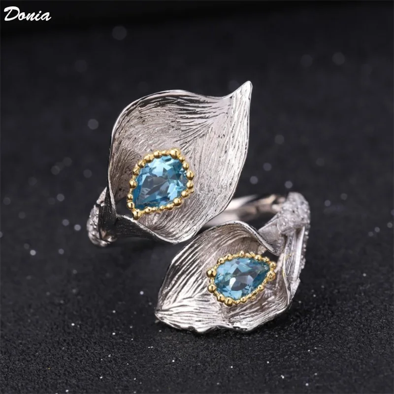 Женское модное роскошное кольцо в форме цветка европейском и американском стиле